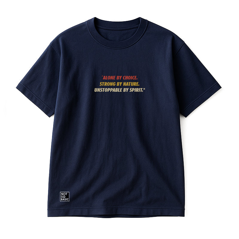 I’M NOT ALONE, I’M ON MY OWN – OVERSIZED TEE (NAVY | 180 GSM)