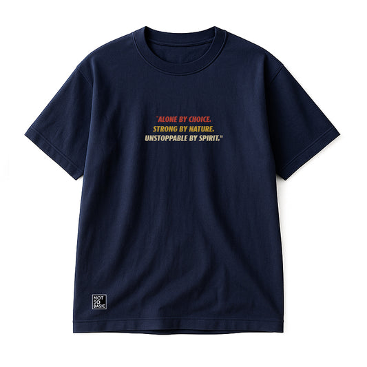 I’M NOT ALONE, I’M ON MY OWN – OVERSIZED TEE (NAVY | 180 GSM)