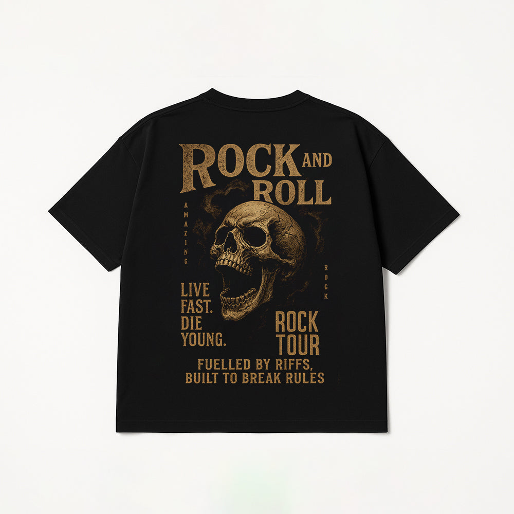 Rock Tour Skull Tee – Oversized Fit T-Shirt