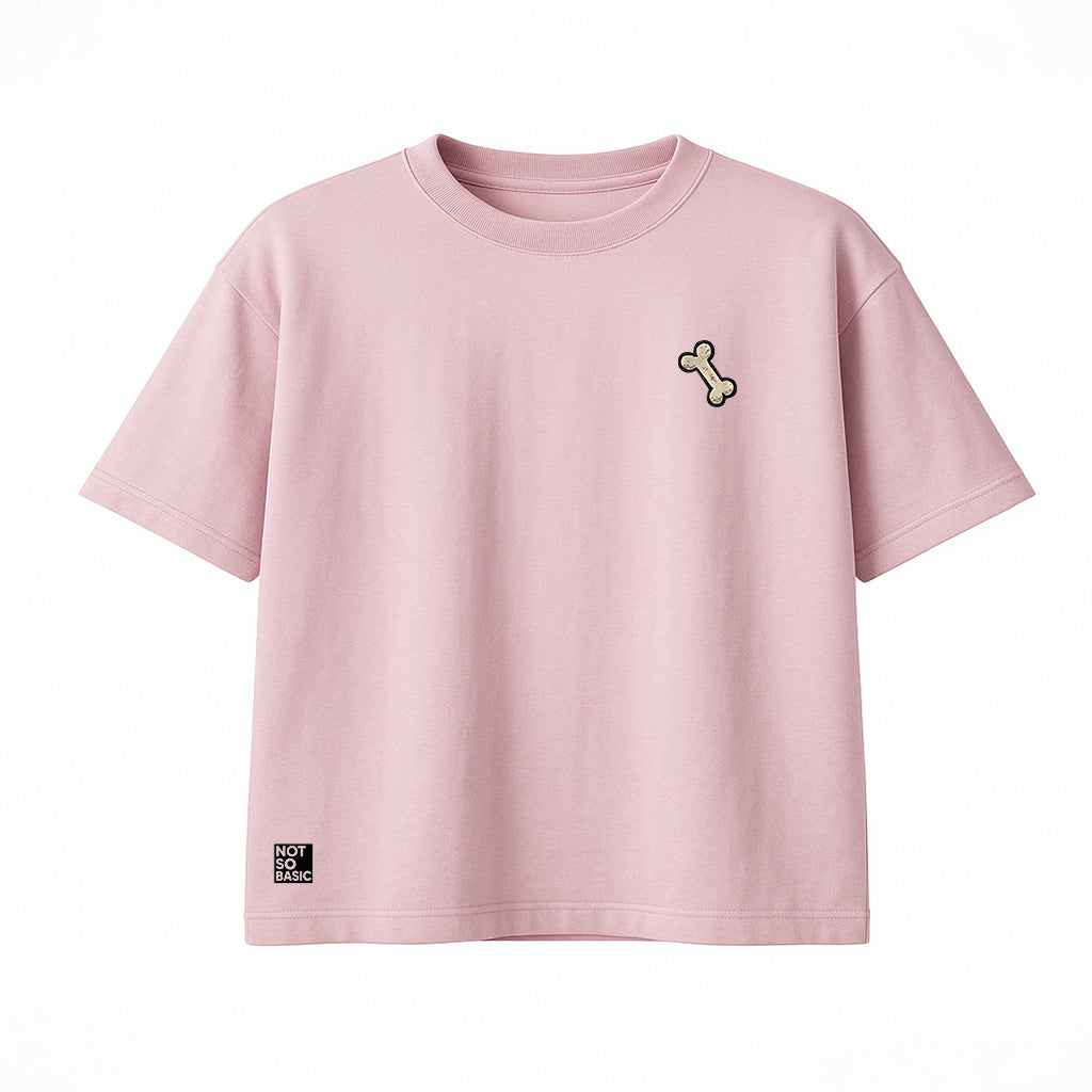 "Iron Jaw" Graphic Oversized T-Shirt – Mauve Pink