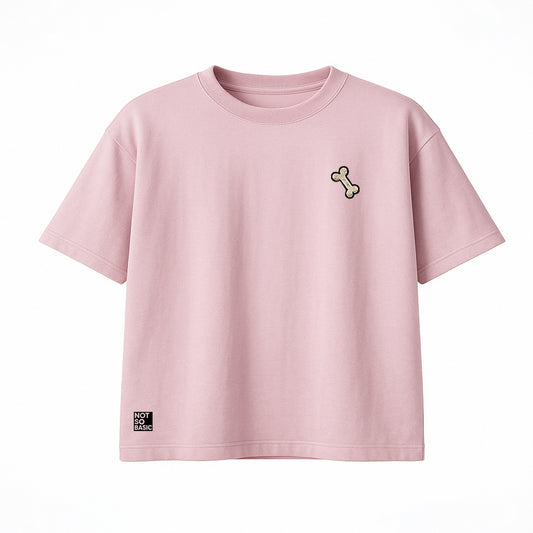 "Iron Jaw" Graphic Oversized T-Shirt – Mauve Pink